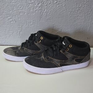 DC Black and Gold Sneakers Mid-Top Skate Style Josh Kalis Design